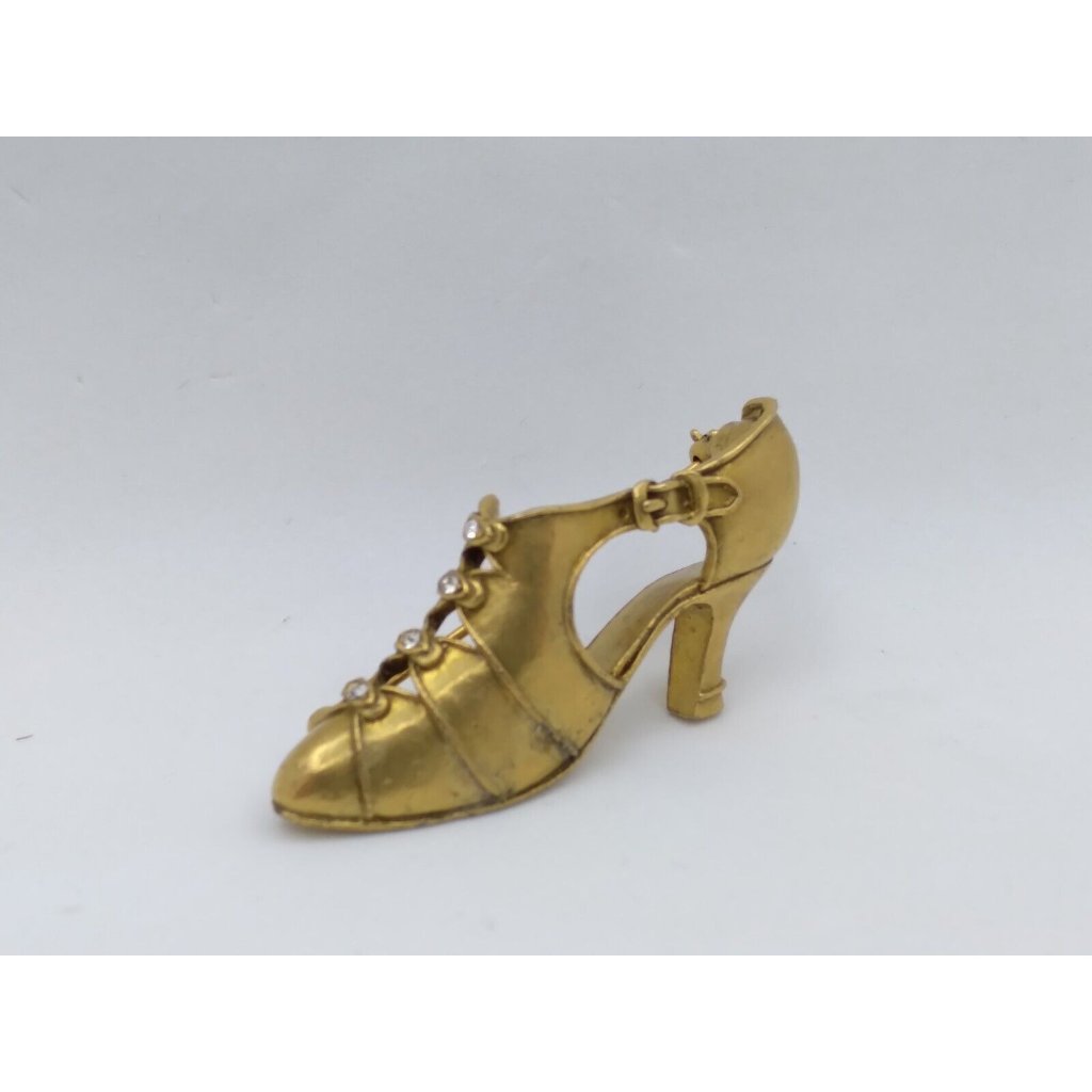 Metropolitan Museum Of Art Mma Gold Tone Crystals? Victorian Flapper Shoe Brooch